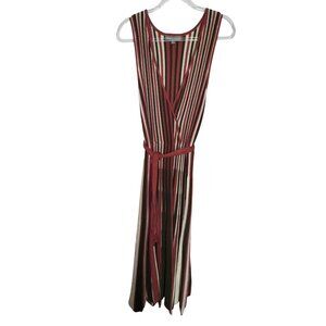 Jessica London Striped Sleeveless Wrap Dress 14/16 Knit Classic Date Sexy Luxury